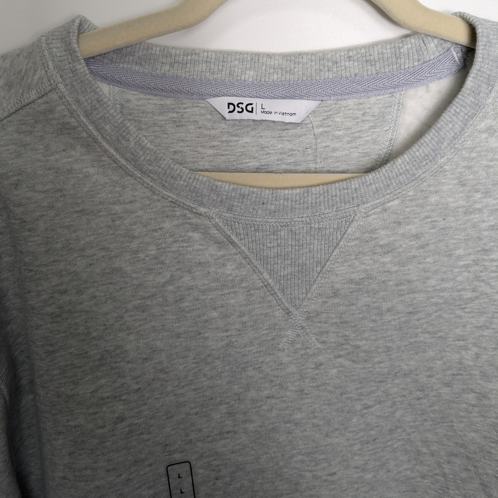DSG NWT Classic  Basic Grey Fleece Crew Oversized Sweatshirt L - Picture 3 of 7